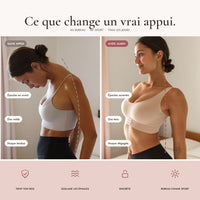 Posture sans appui et avec la brassière ALIGN, épaules ramenées en arrière